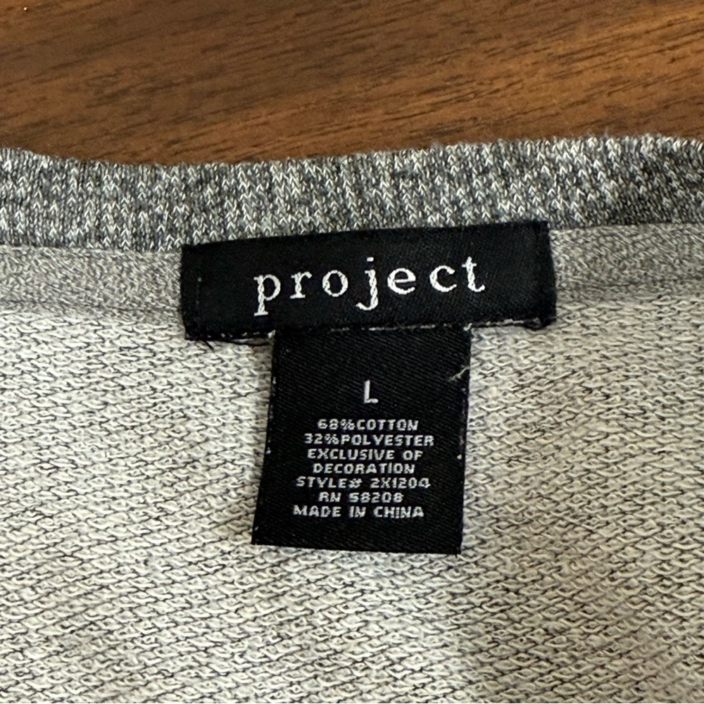 Project Gray Studded Stripe Sweater L | Cozy Fall Winter Metallic Knit Top - Picture 6 of 8